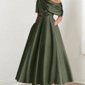 A-Line/Princess One-shoulder Half Sleeve Ankle-Length Mother of the Bride Dress